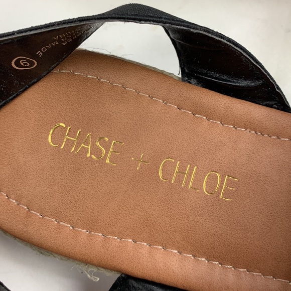Chase + Chloe Jenea Espadrille Sandals Black Tan Size 9 New NWT - Picture 4 of 13